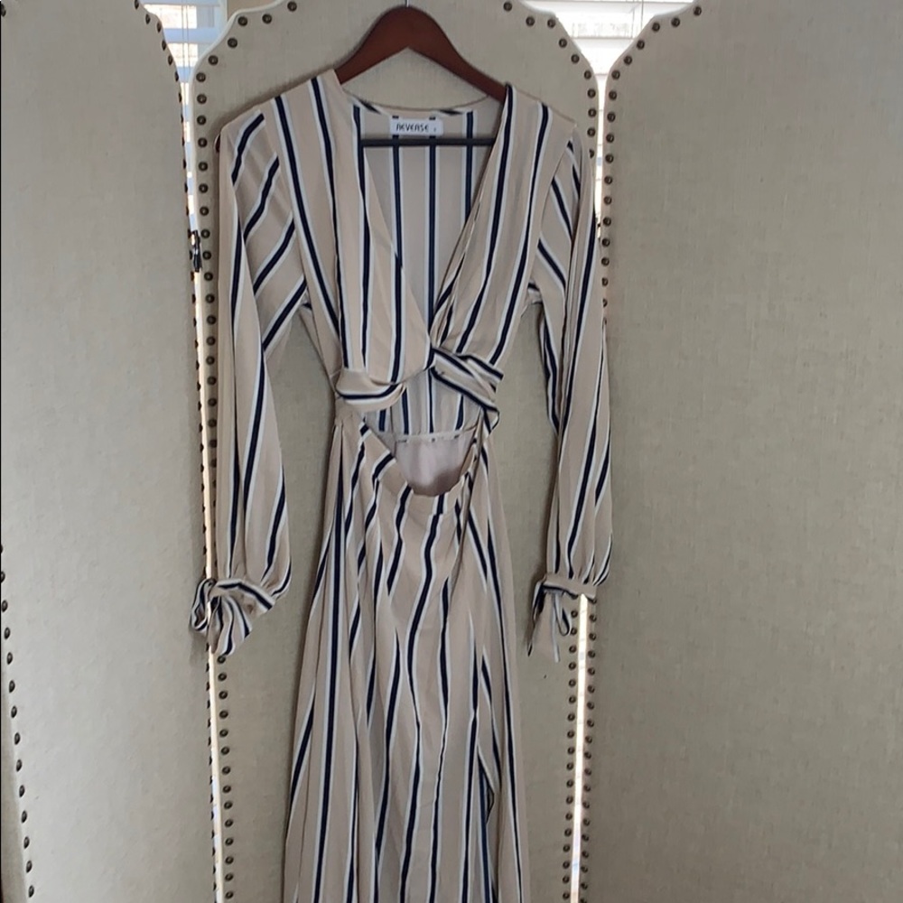 Reverse dress with slits